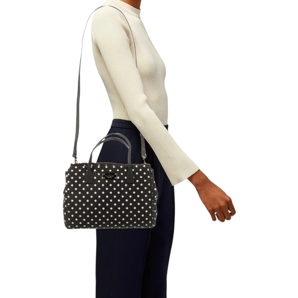 Kate Spade Black and White Polka Dot Satchel - Picture 2 of 5